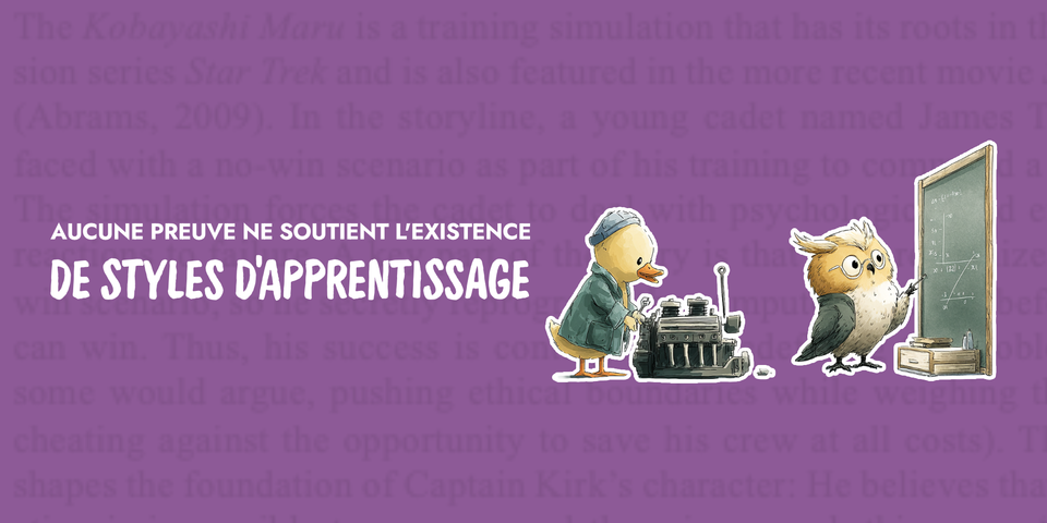 Des décennies de recherche ne confirment pas l'existence de styles d'apprentissage.